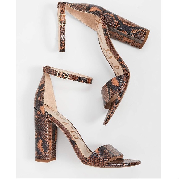 Sam Edelman Brown Snake Print Sandals - Picture 1 of 8